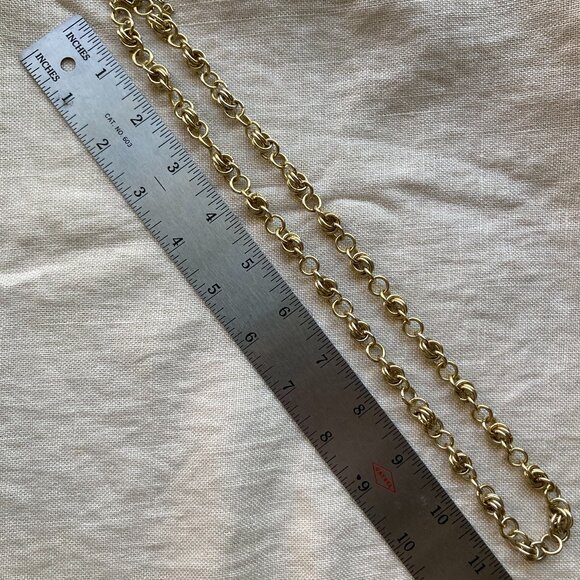 Vintage Etienne Aigner Chunky Gold-Tone Chain Necklace 24" - Picture 4 of 4